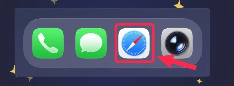 Opening Safari on iPhone to install Wavada